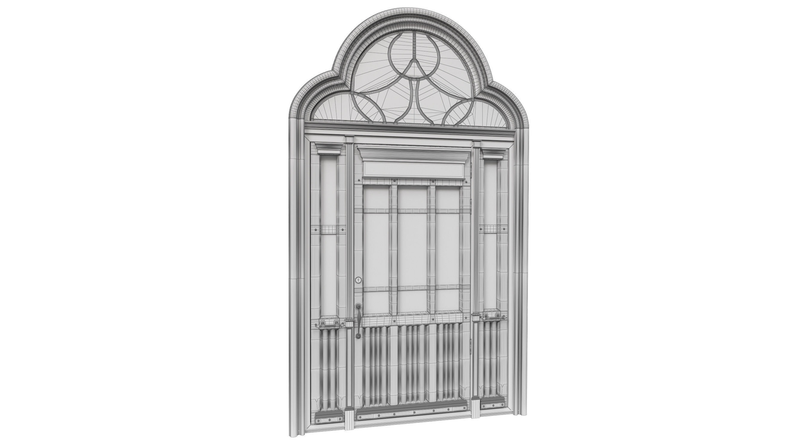 Entrance classic door 51 3D model_9