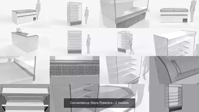 Convenience Store Freezers 3D Model Collection