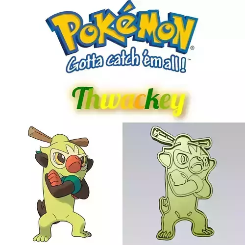 Amazing Pokemon Thwackey Cookie Cutter Stamp Cake Decorating 