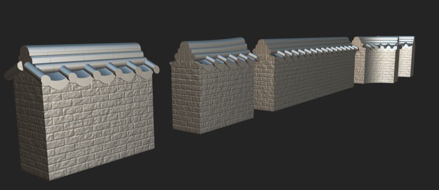 Korean Traditional Hanok Wall 01 Low-poly 3D model_7