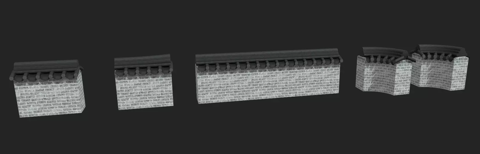 Korean Traditional Hanok Wall 01 Low-poly 3D model_0