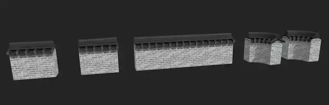 Korean Traditional Hanok Wall 01 Low-poly 3D model