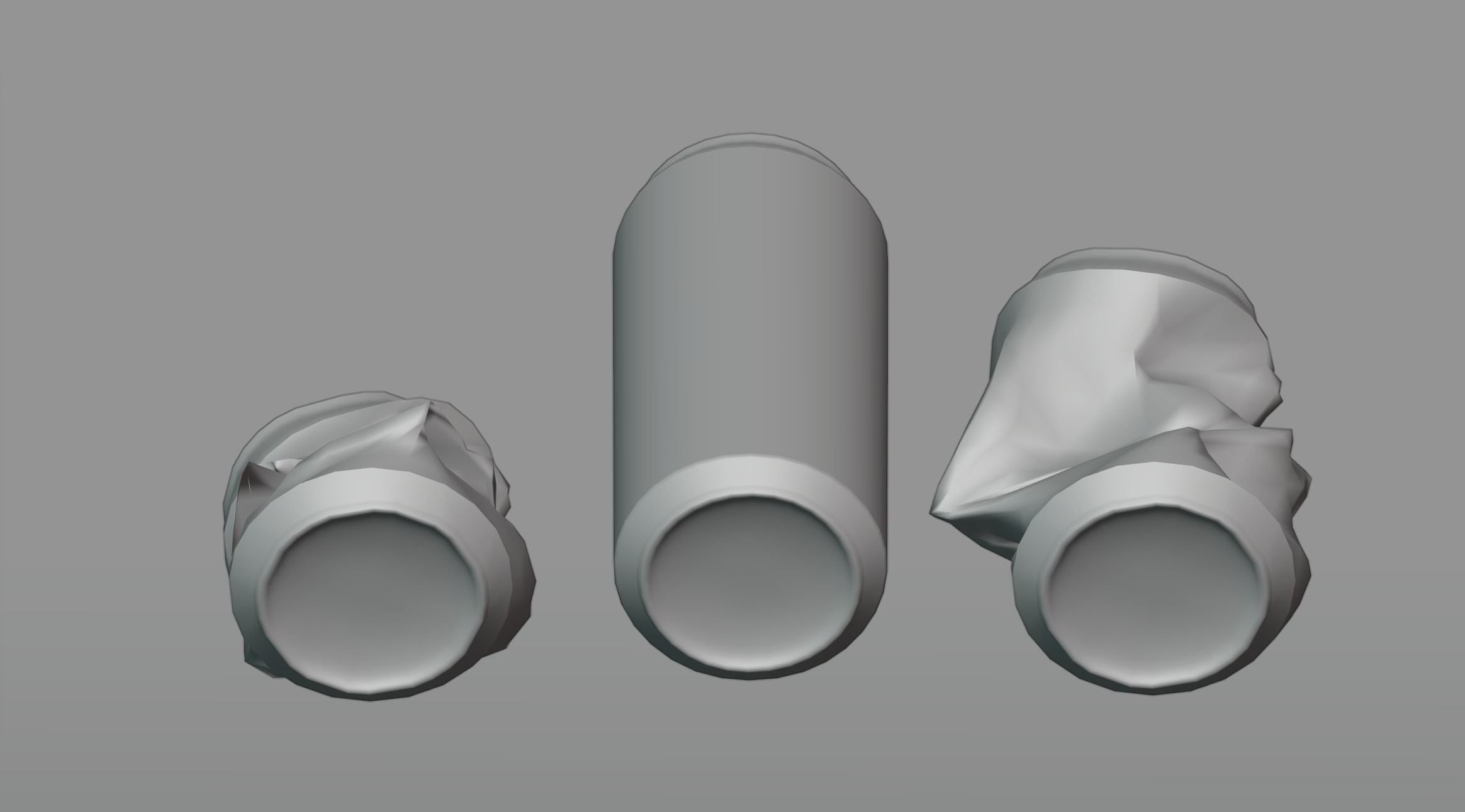 Can of beer and an empty crumpled cans 3D model_2