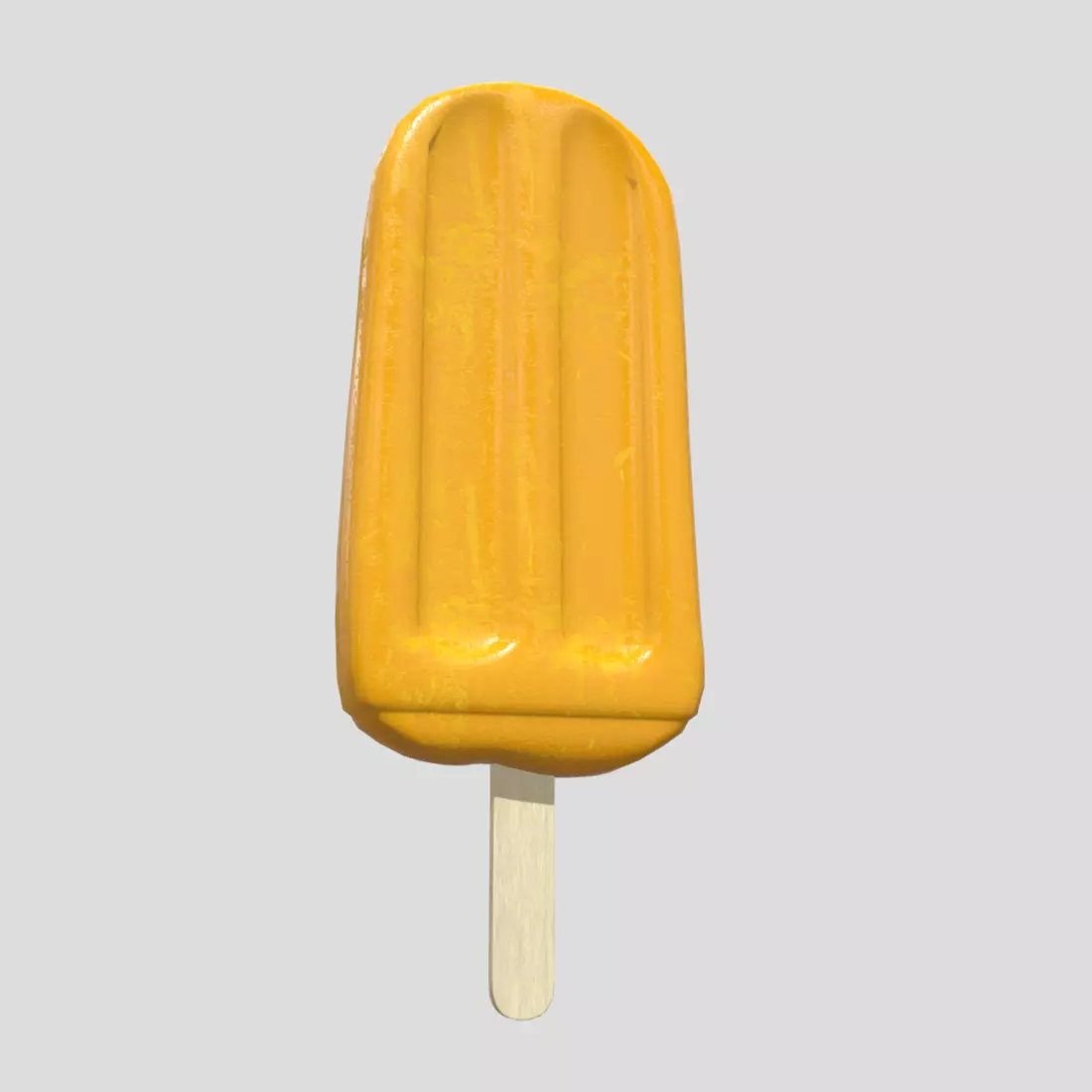 Popsicle 4 orange ice cream on stick Low-poly 3D model_0