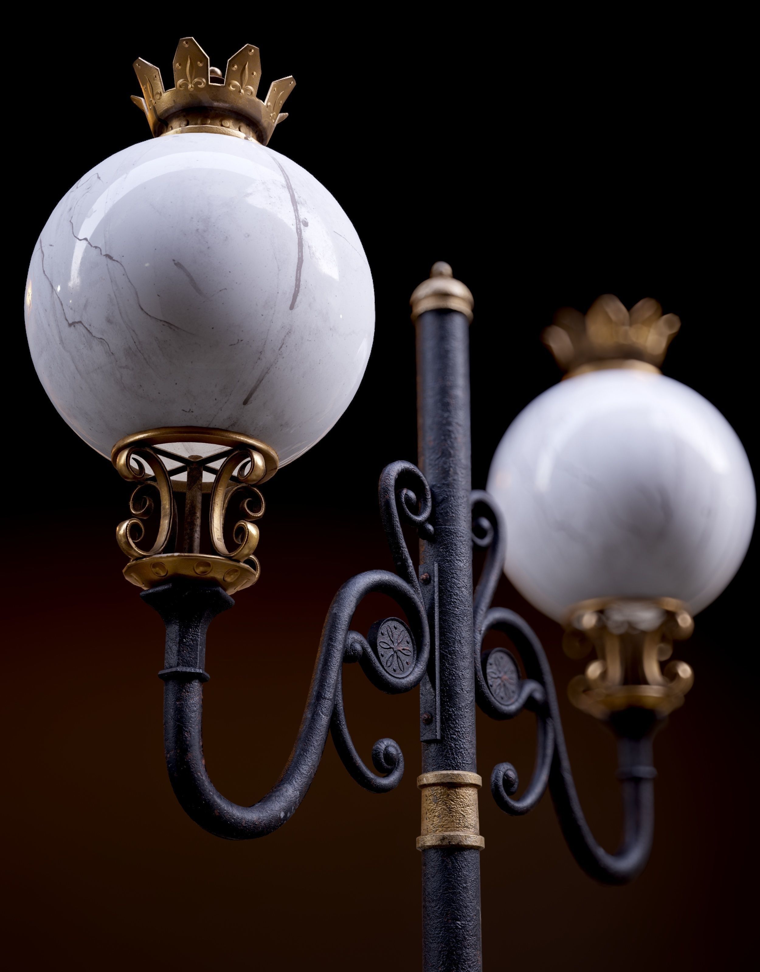 Modular Street Sphere Lamp 8K - 10 sizes Low-poly 3D model_17