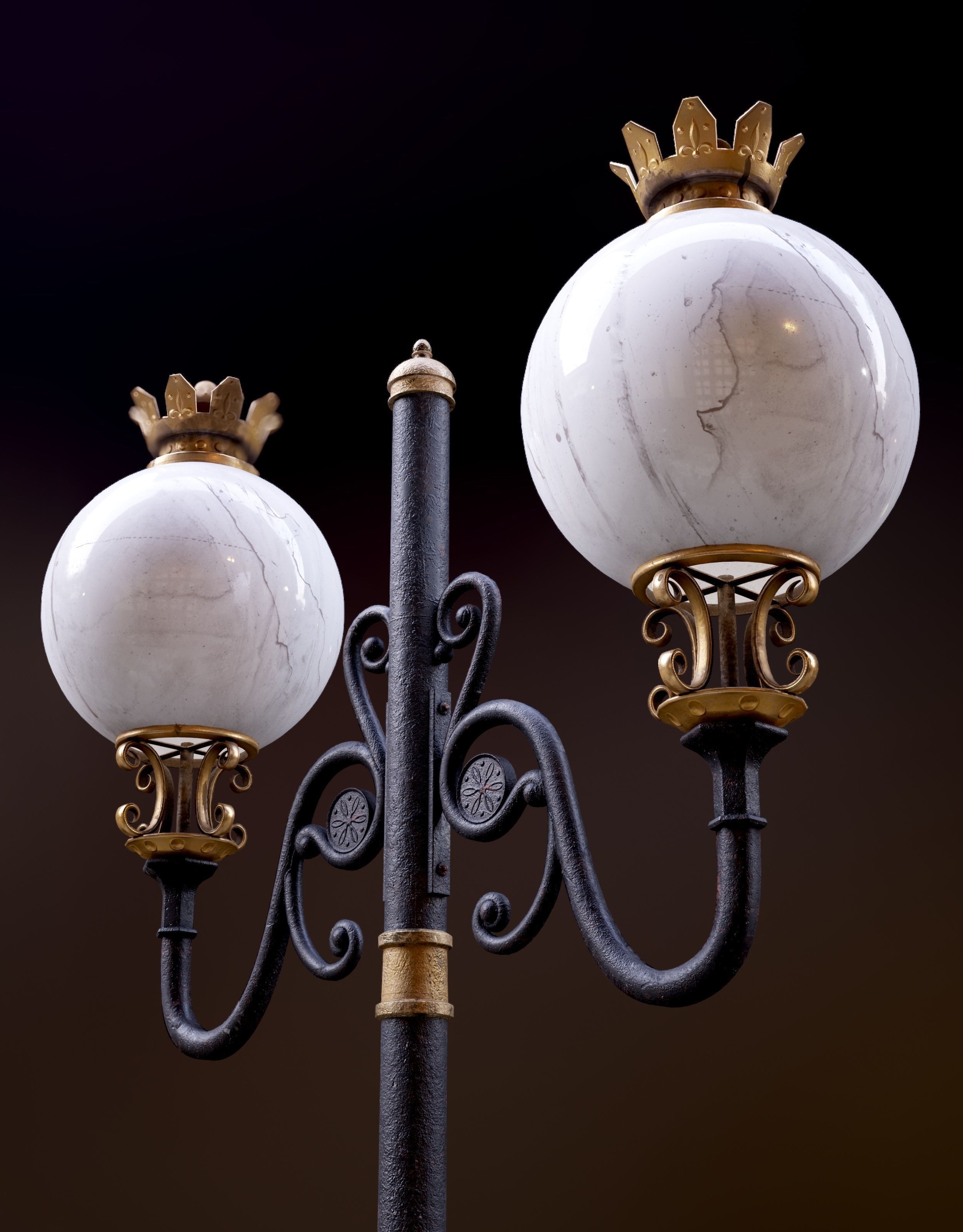 Modular Street Sphere Lamp 8K - 10 sizes Low-poly 3D model_4