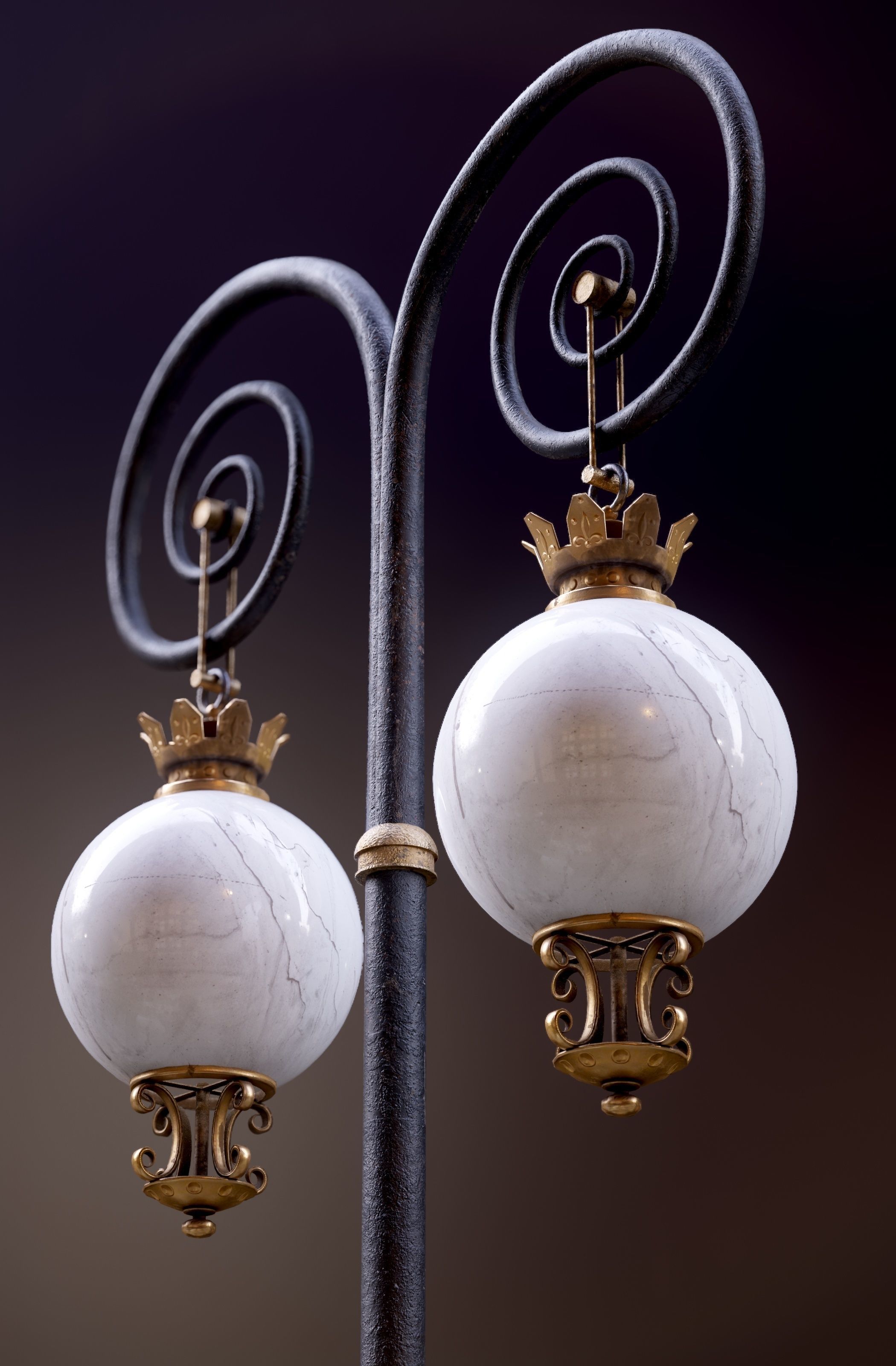 Modular Street Sphere Lamp 8K - 10 sizes Low-poly 3D model_64