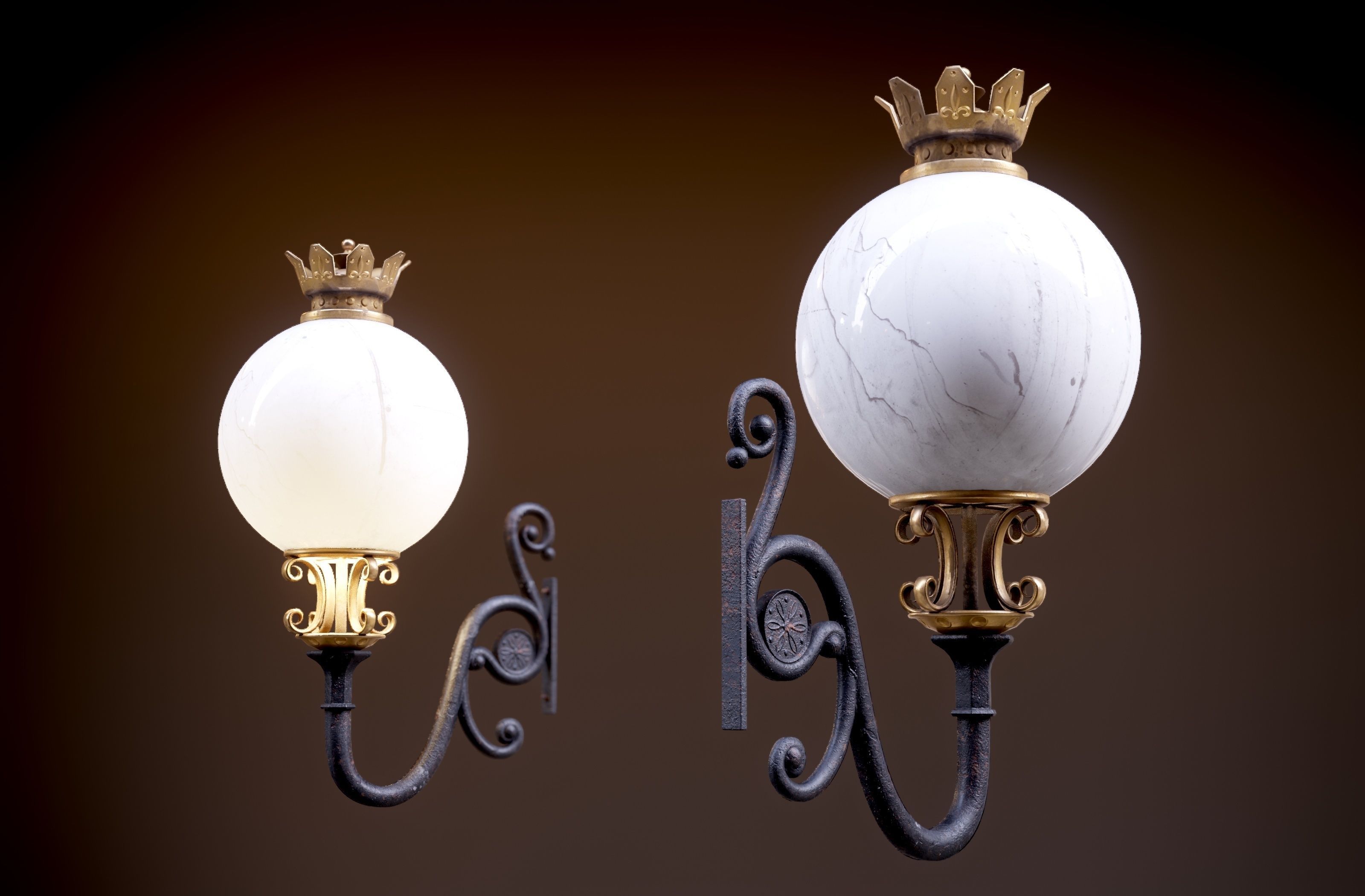Modular Street Sphere Lamp 8K - 10 sizes Low-poly 3D model_68