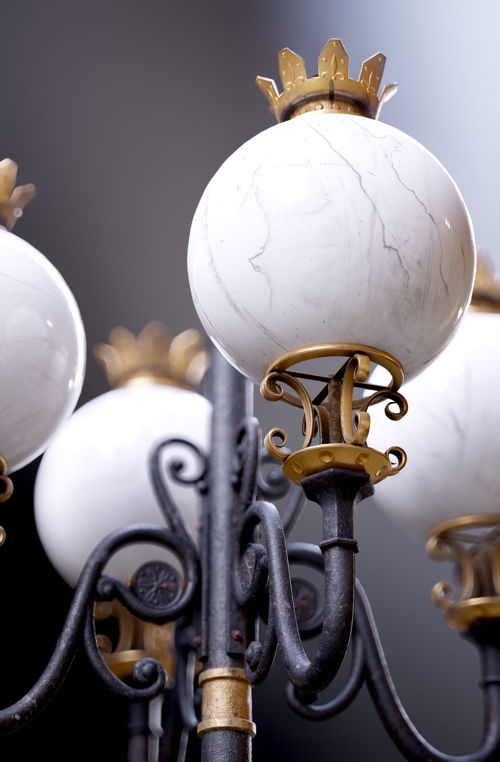 Modular Street Sphere Lamp 8K - 10 sizes Low-poly 3D model_36