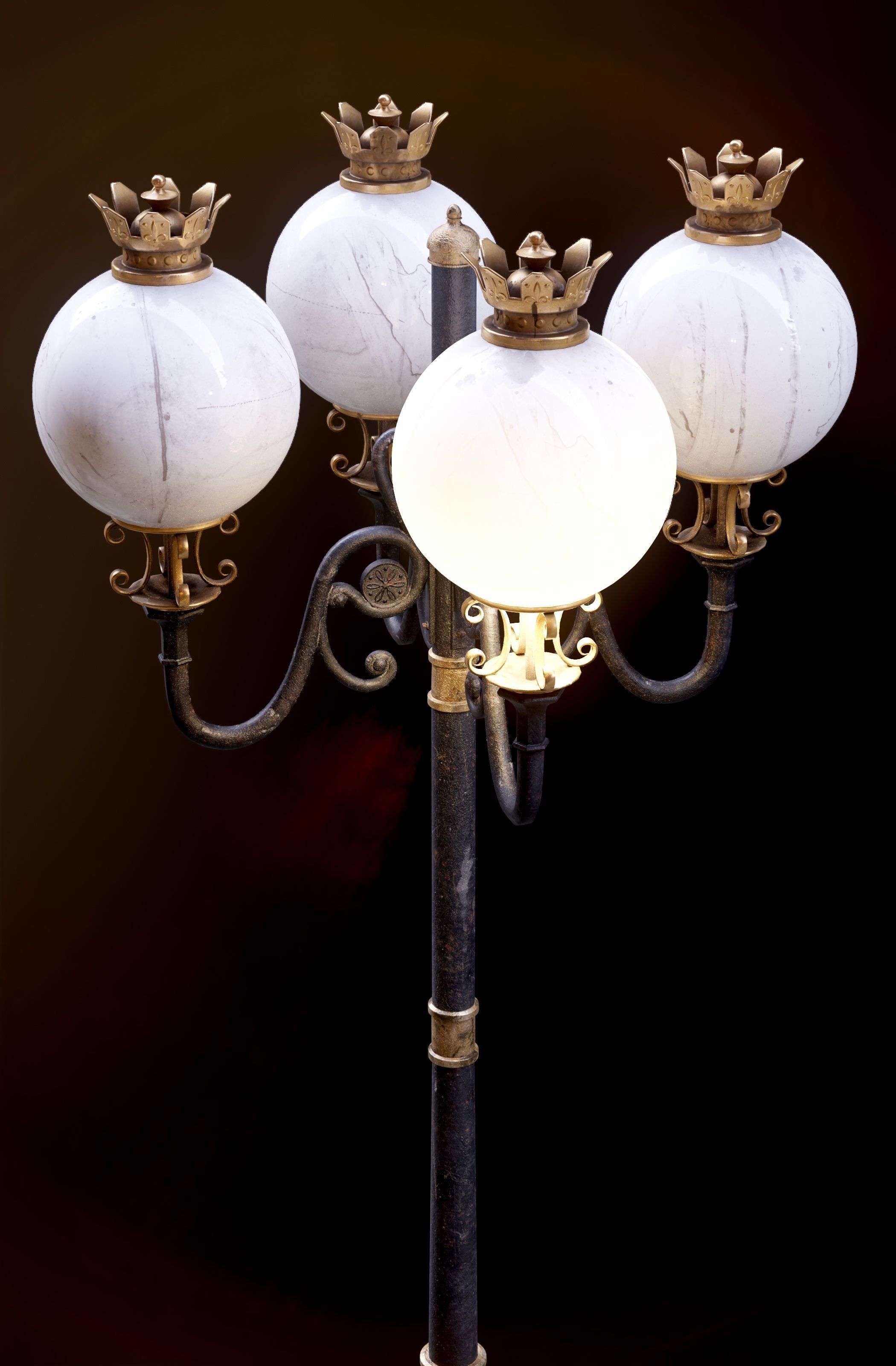 Modular Street Sphere Lamp 8K - 10 sizes Low-poly 3D model_2