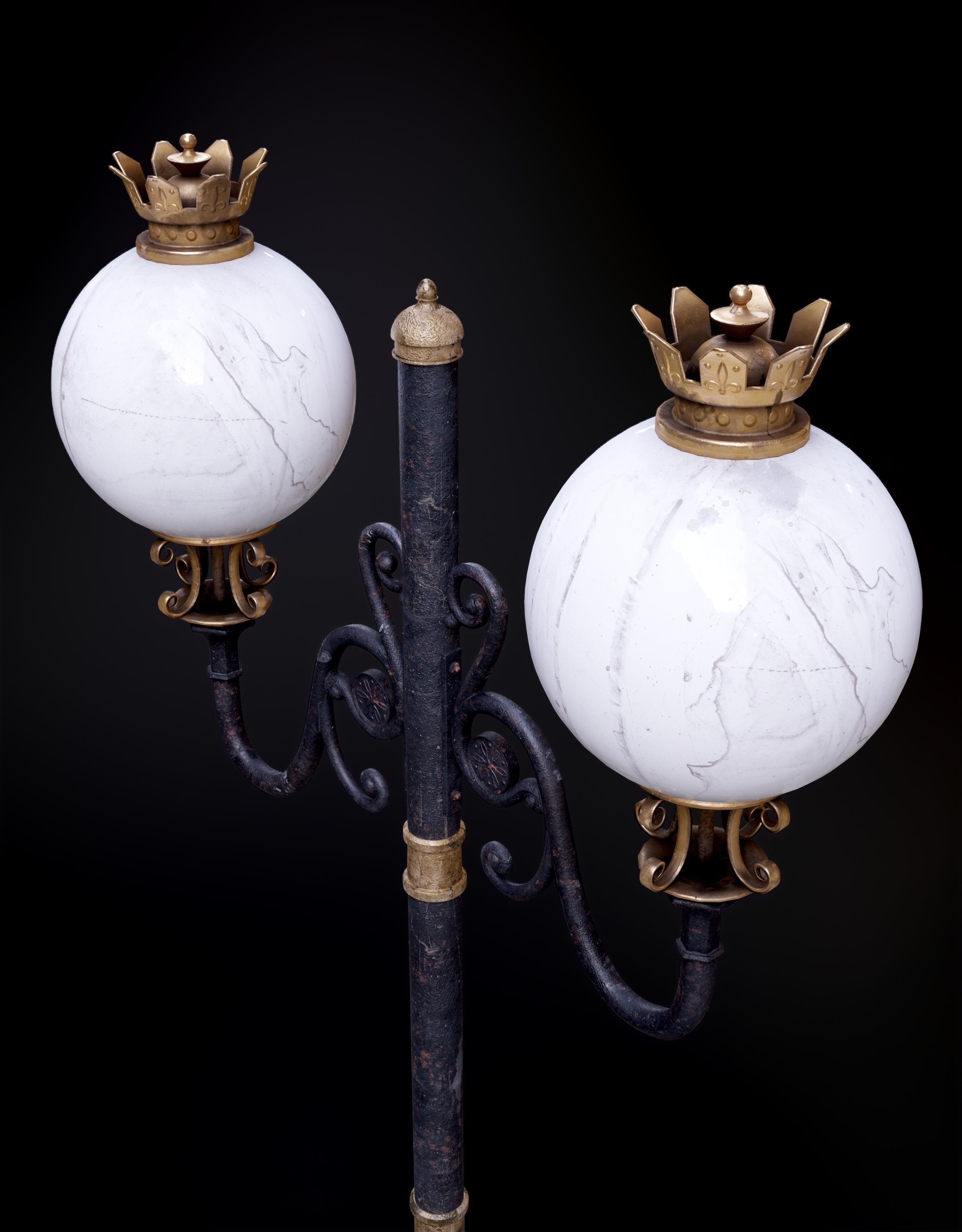 Modular Street Sphere Lamp 8K - 10 sizes Low-poly 3D model_49