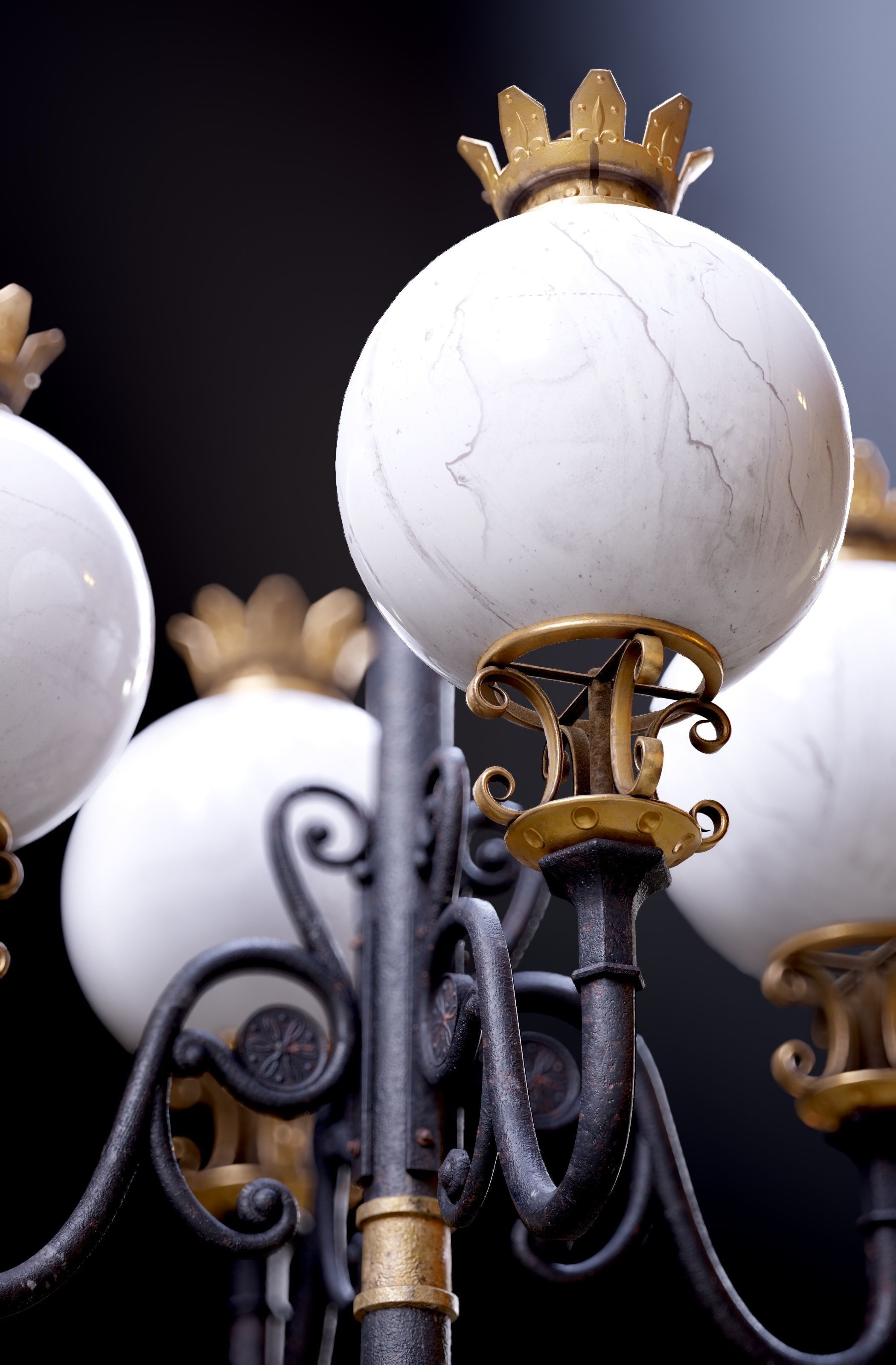 Modular Street Sphere Lamp 8K - 10 sizes Low-poly 3D model_37