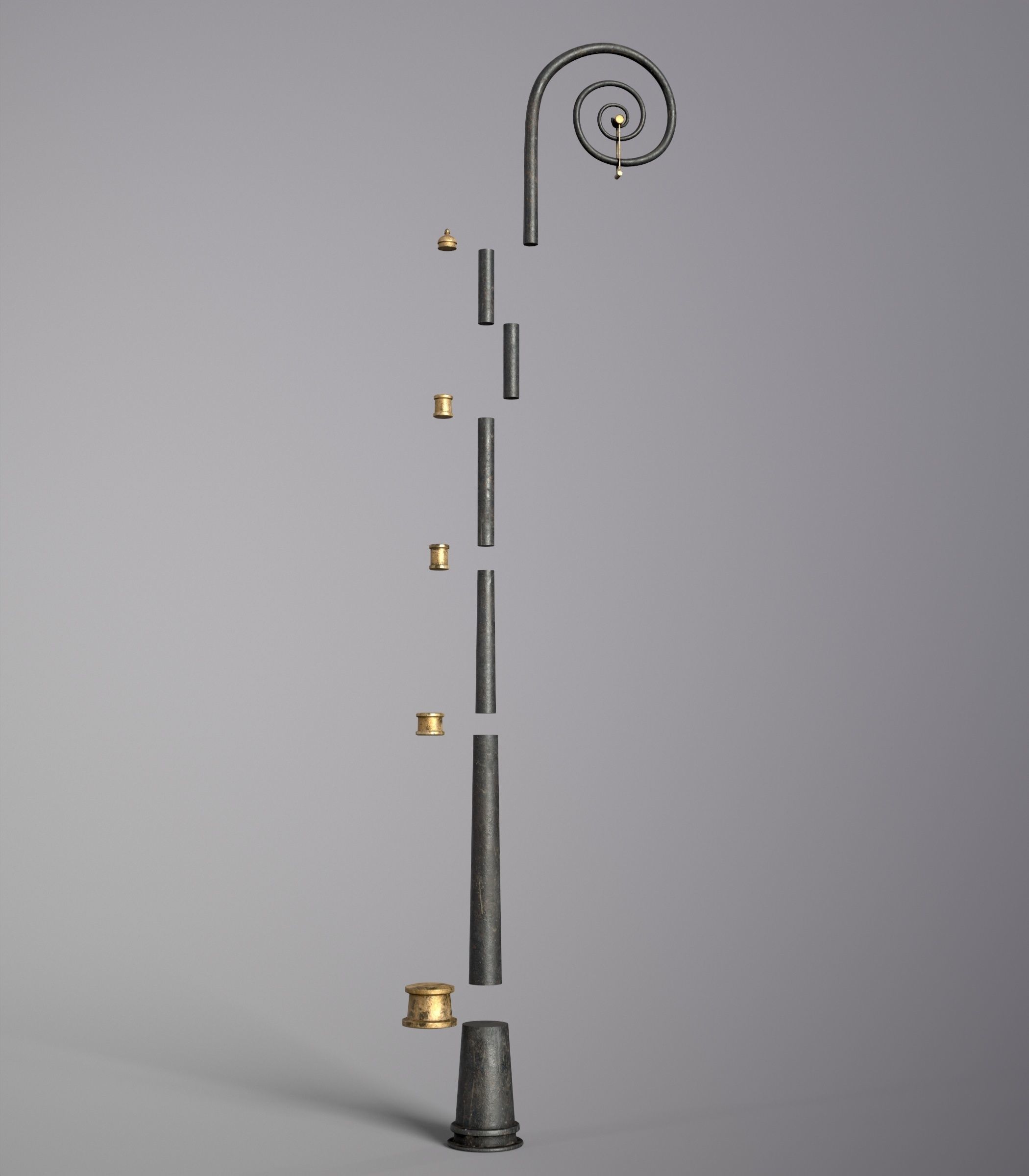 Modular Street Sphere Lamp 8K - 10 sizes Low-poly 3D model_75