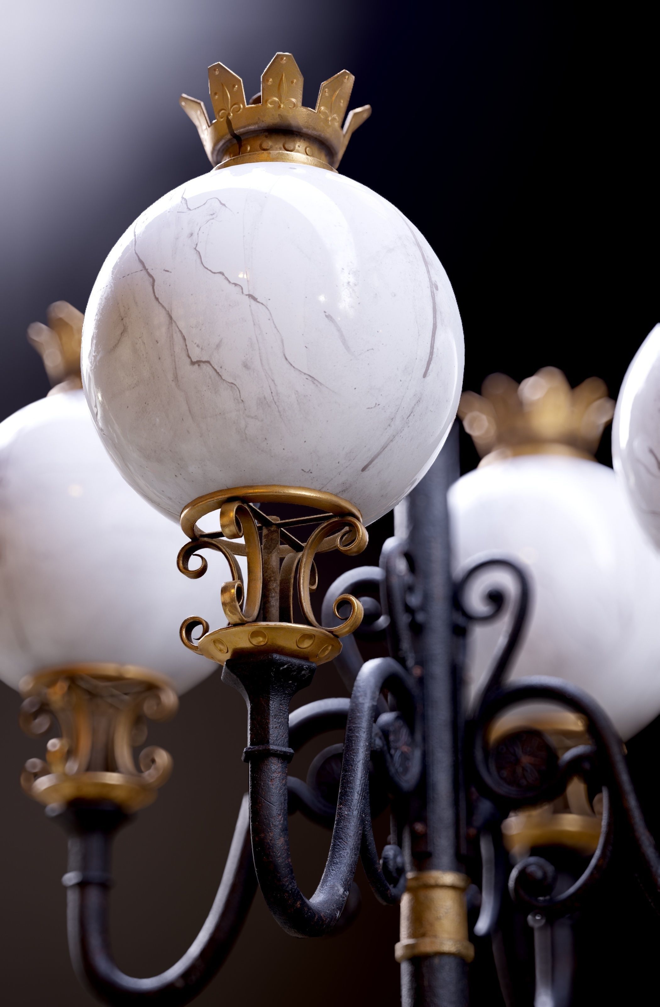 Modular Street Sphere Lamp 8K - 10 sizes Low-poly 3D model_35