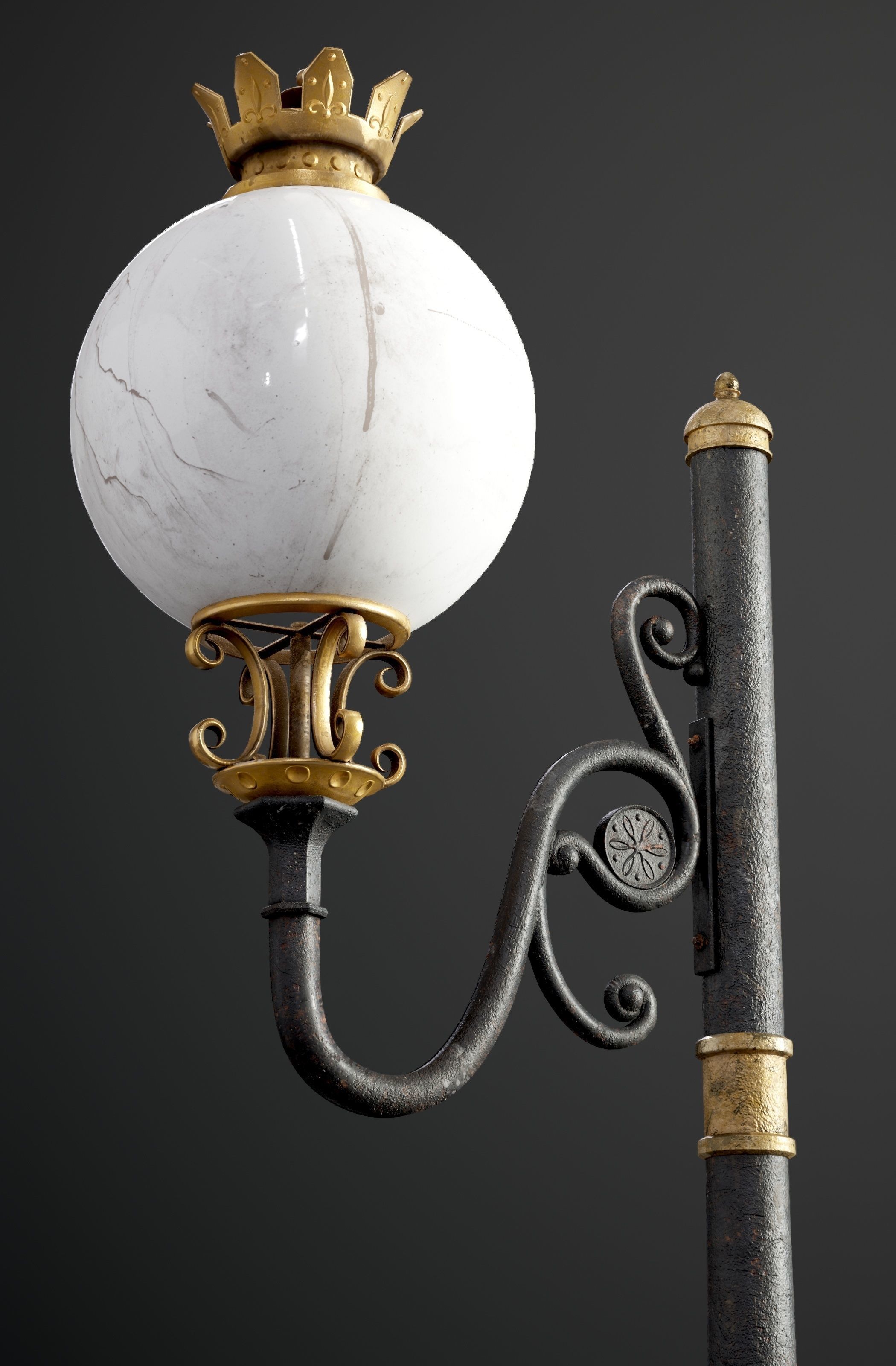 Modular Street Sphere Lamp 8K - 10 sizes Low-poly 3D model_11