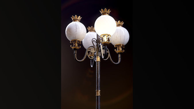 Modular Street Sphere Lamp 8K - 10 sizes Low-poly 3D model