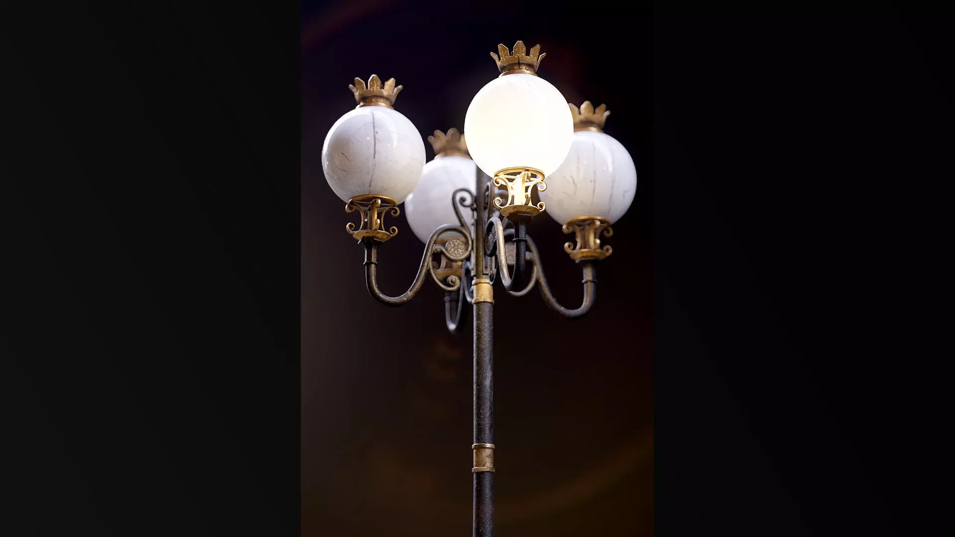 Modular Street Sphere Lamp 8K - 10 sizes Low-poly 3D model_0