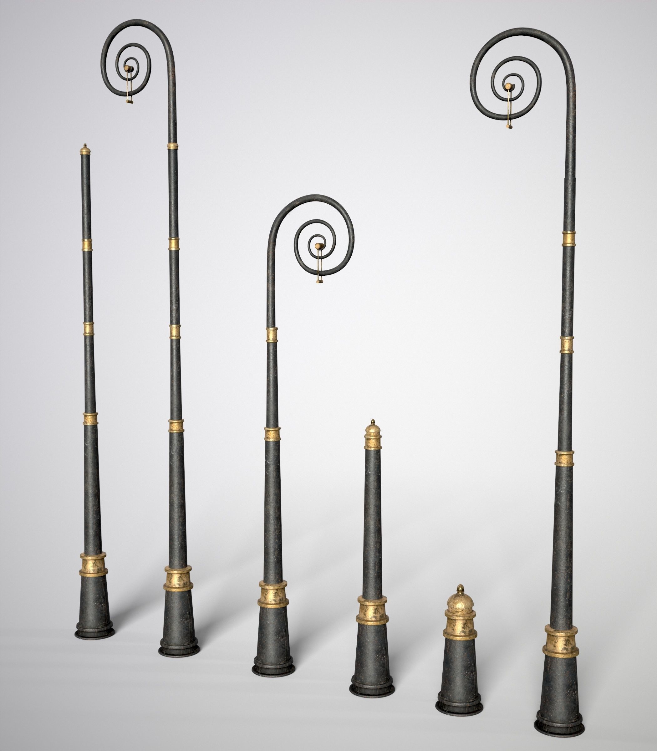 Modular Street Sphere Lamp 8K - 10 sizes Low-poly 3D model_84