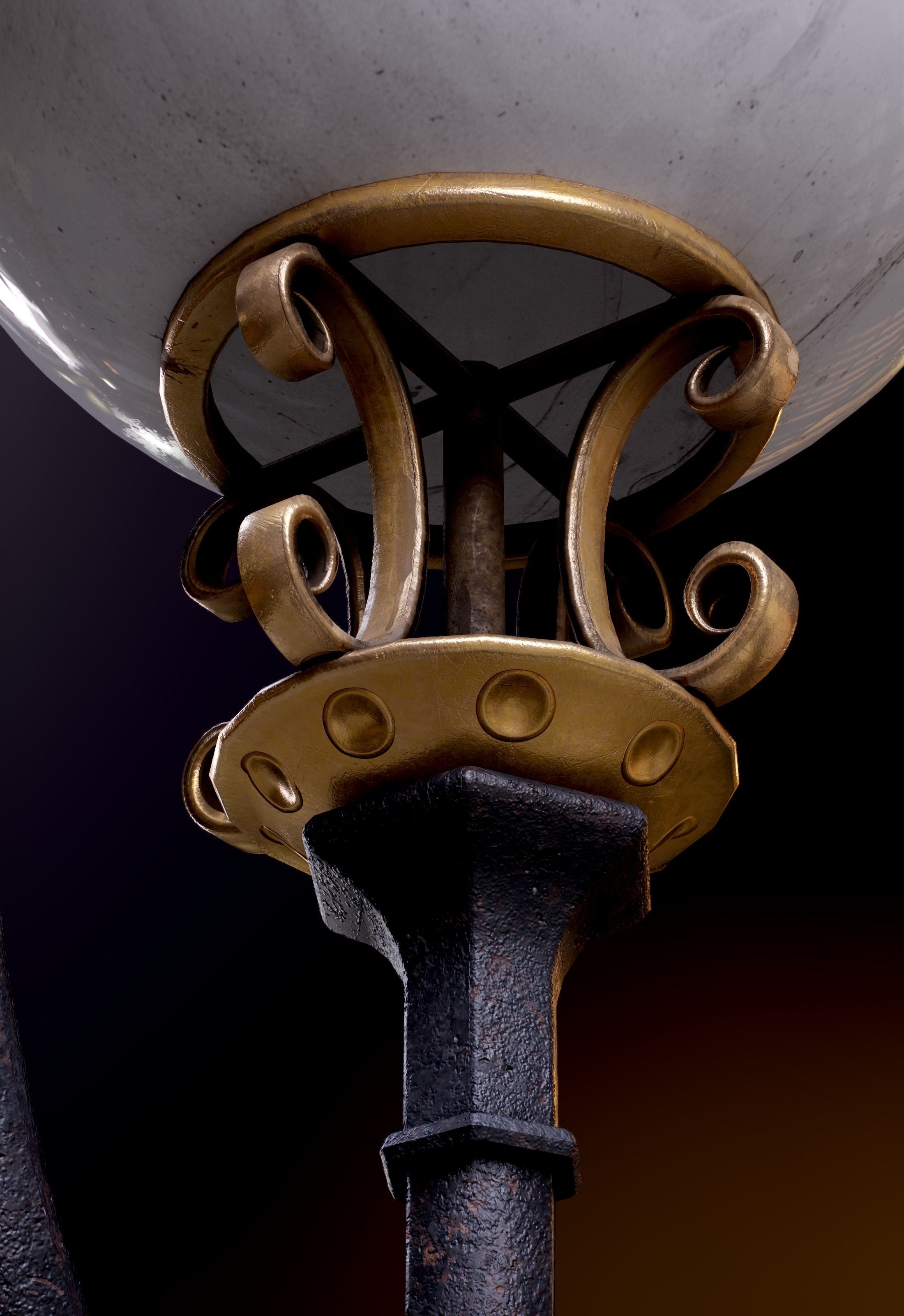 Modular Street Sphere Lamp 8K - 10 sizes Low-poly 3D model_74