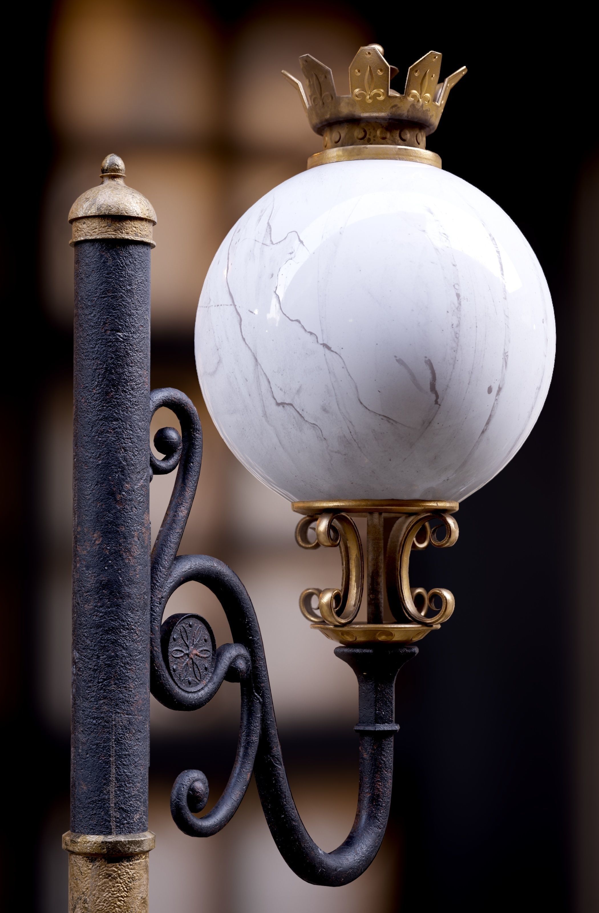 Modular Street Sphere Lamp 8K - 10 sizes Low-poly 3D model_12