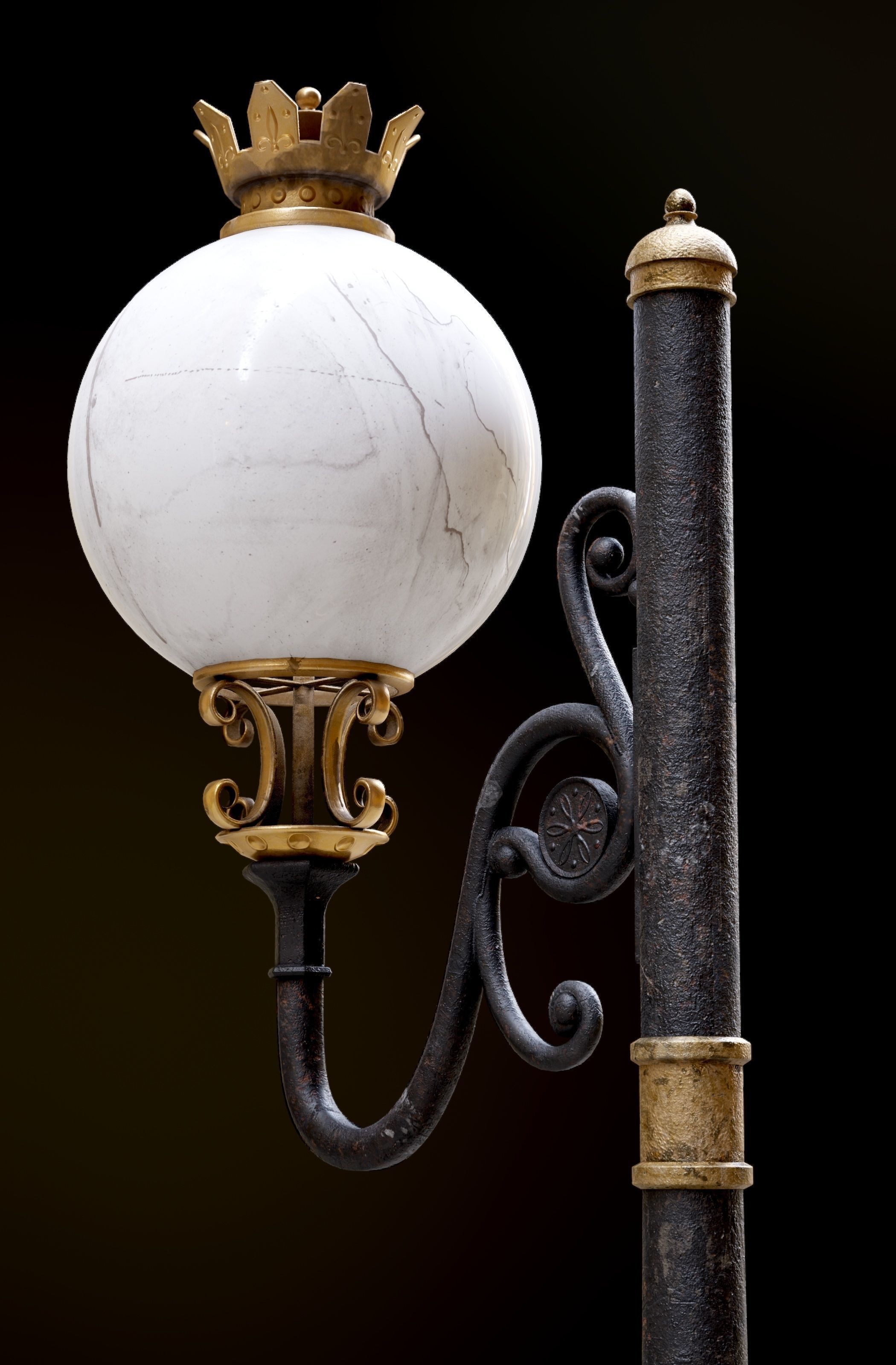 Modular Street Sphere Lamp 8K - 10 sizes Low-poly 3D model_29