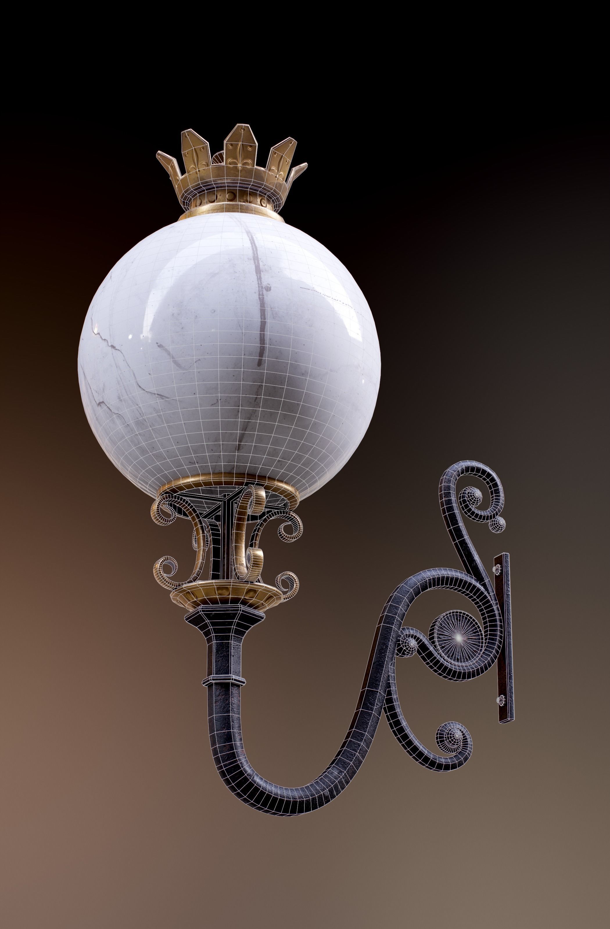 Modular Street Sphere Lamp 8K - 10 sizes Low-poly 3D model_73