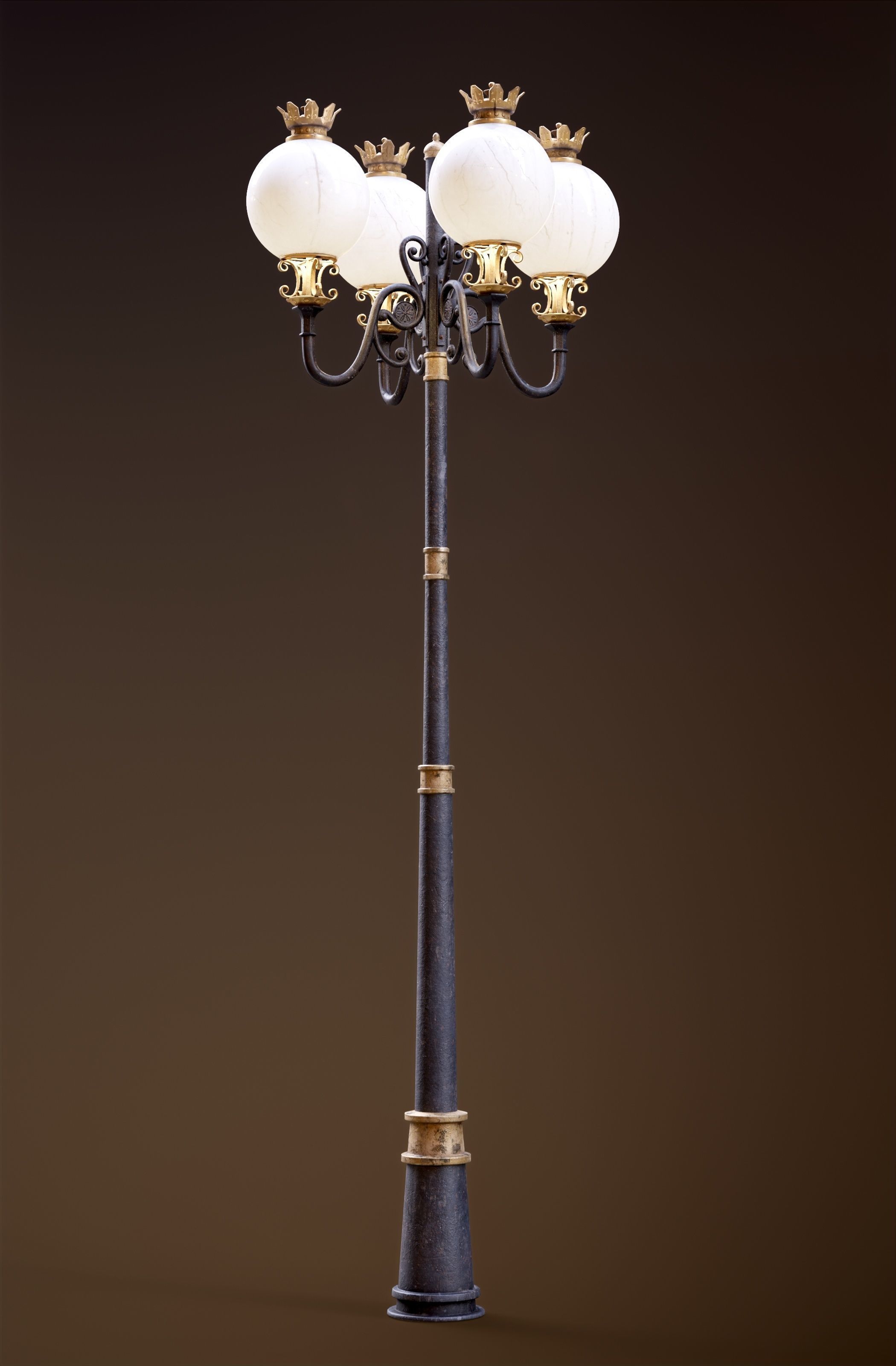 Modular Street Sphere Lamp 8K - 10 sizes Low-poly 3D model_8