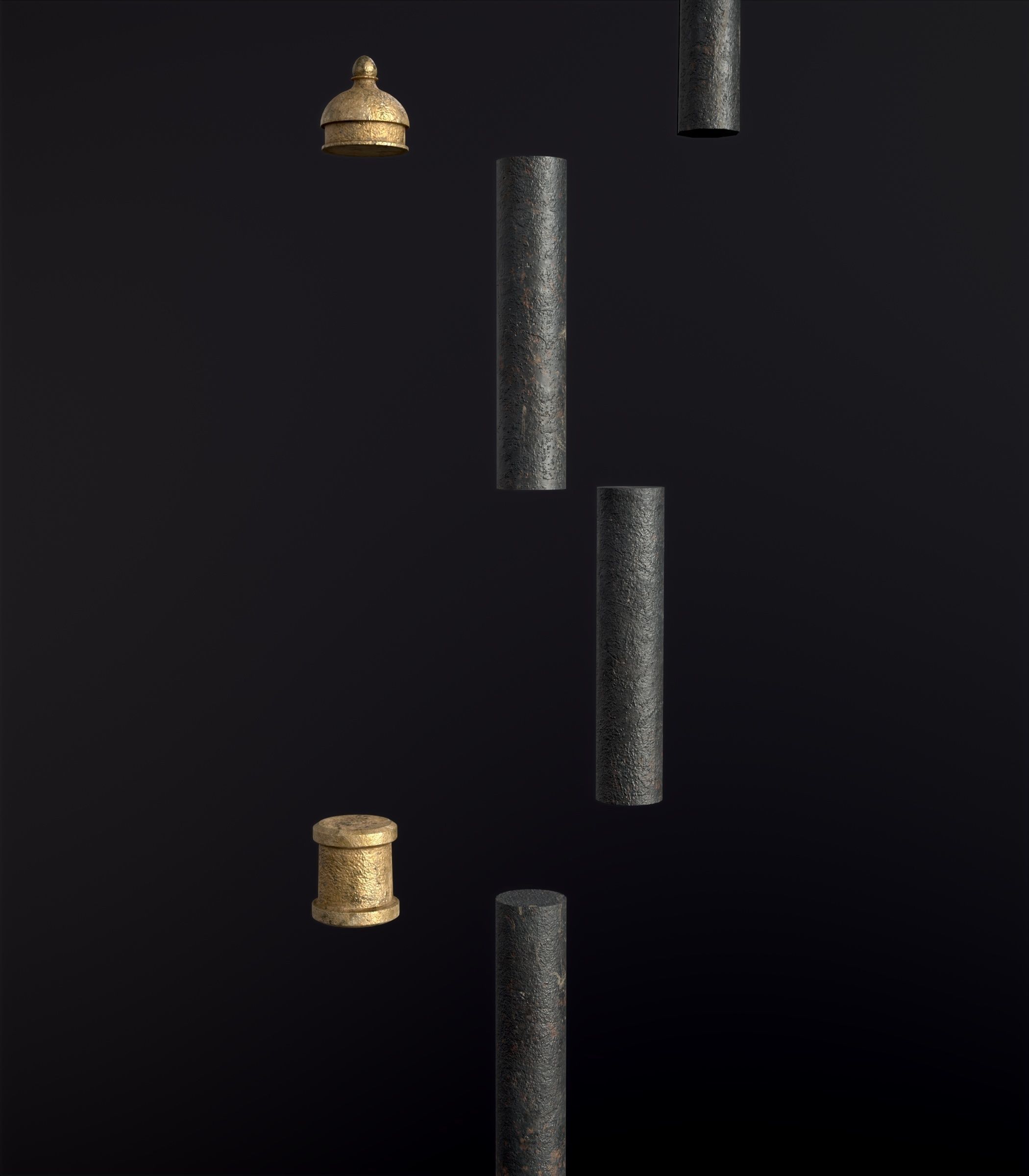 Modular Street Sphere Lamp 8K - 10 sizes Low-poly 3D model_80