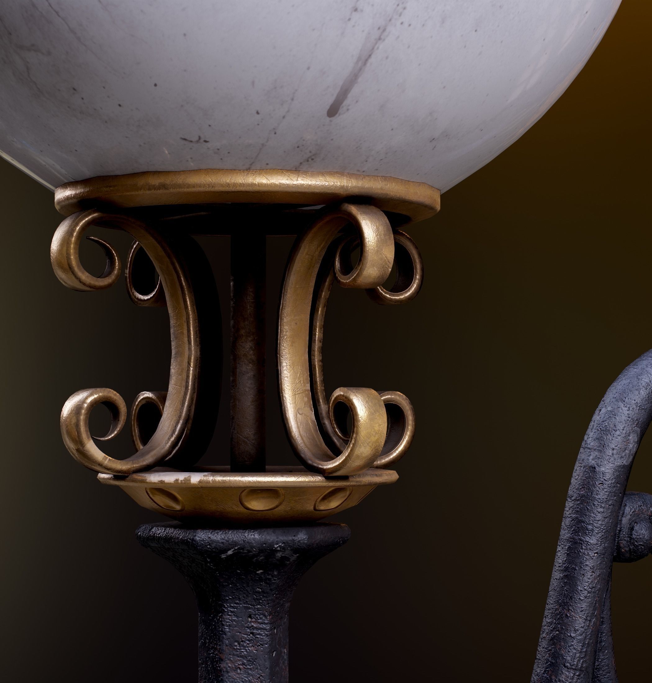 Modular Street Sphere Lamp 8K - 10 sizes Low-poly 3D model_70