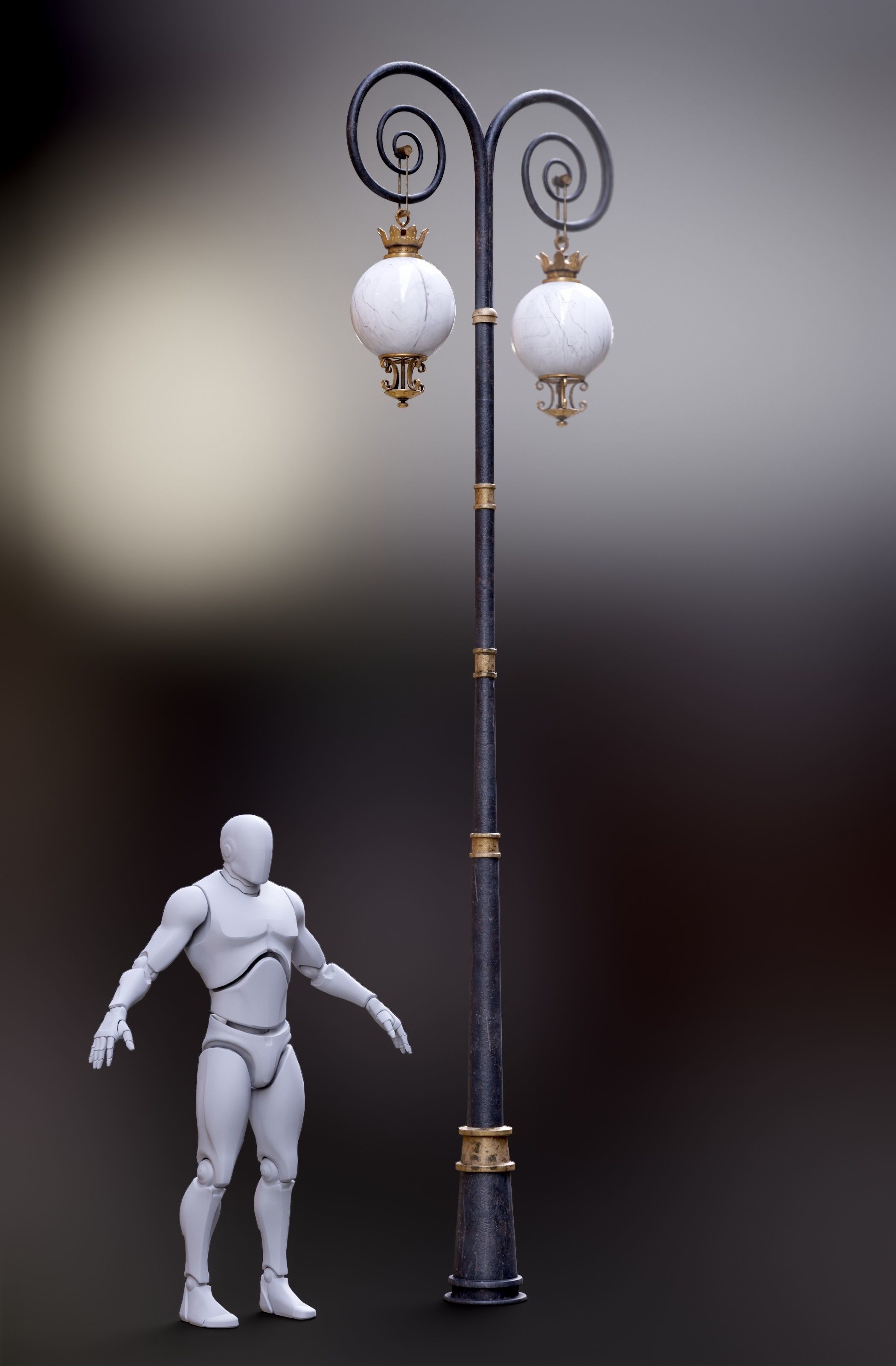 Modular Street Sphere Lamp 8K - 10 sizes Low-poly 3D model_22