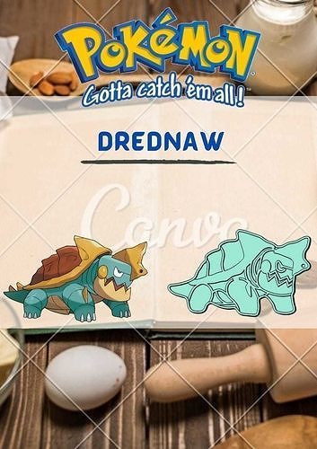 Amazing Pokemon Drednaw Cookie Cutter Stamp Cake Decorating  3D model