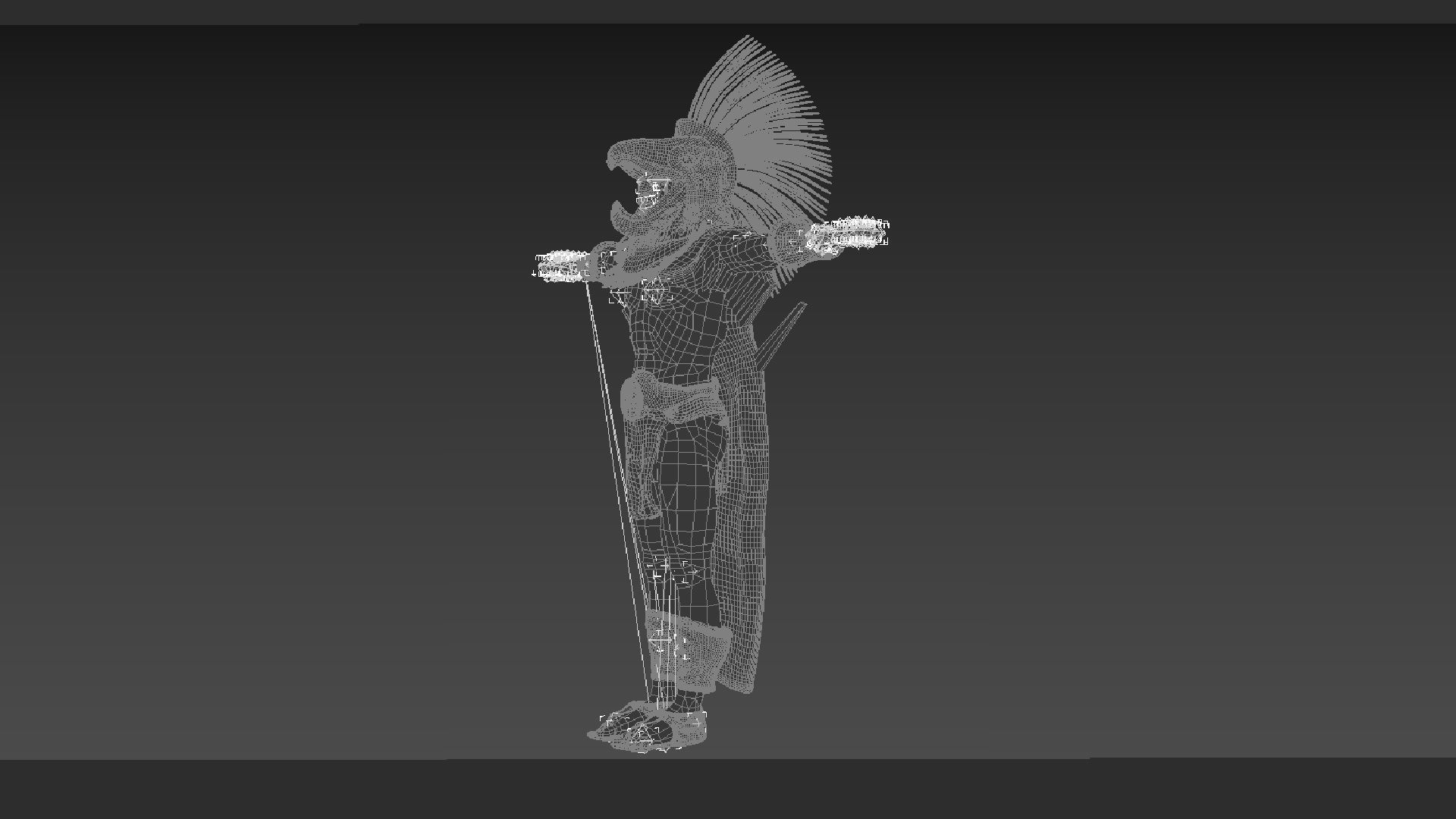 Eagle Aztec Warrior Low-poly 3D model_8
