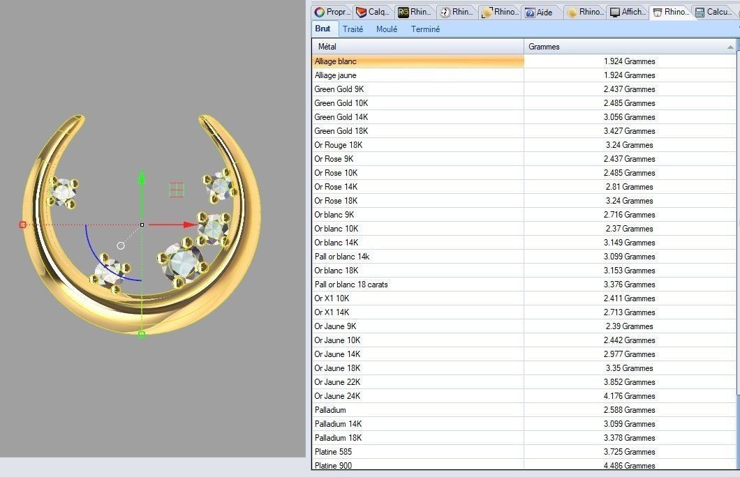 Women Moon pendant with diamonds 3D print model_8