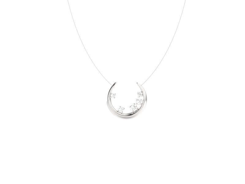 Women Moon pendant with diamonds 3D print model_1