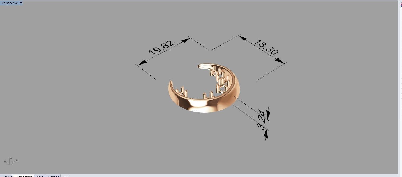 Women Moon pendant with diamonds 3D print model_7