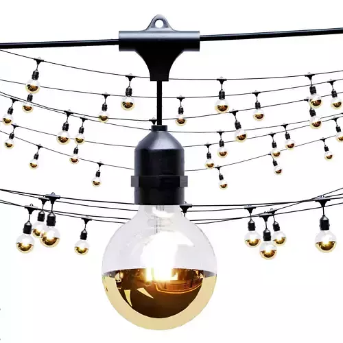 Low poly Outdoor GOLD TIP LED BULB STRING Girlande LIGHTS 