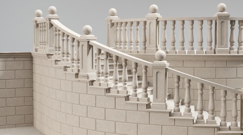 Entrance stair 3D model_2