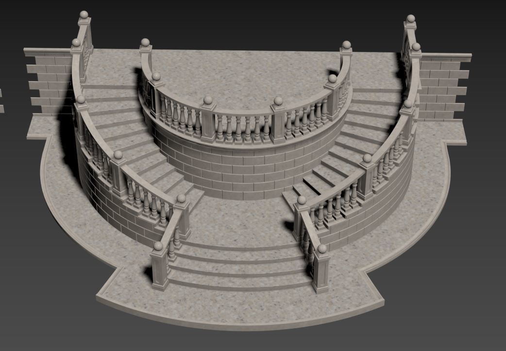 Entrance stair 3D model_5