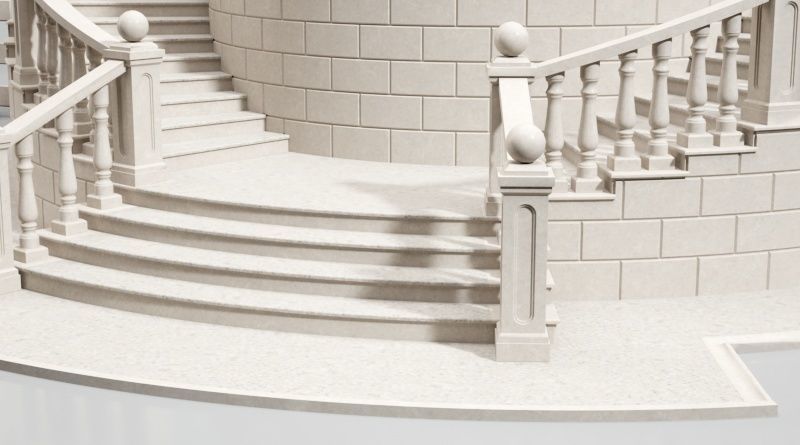 Entrance stair 3D model_1