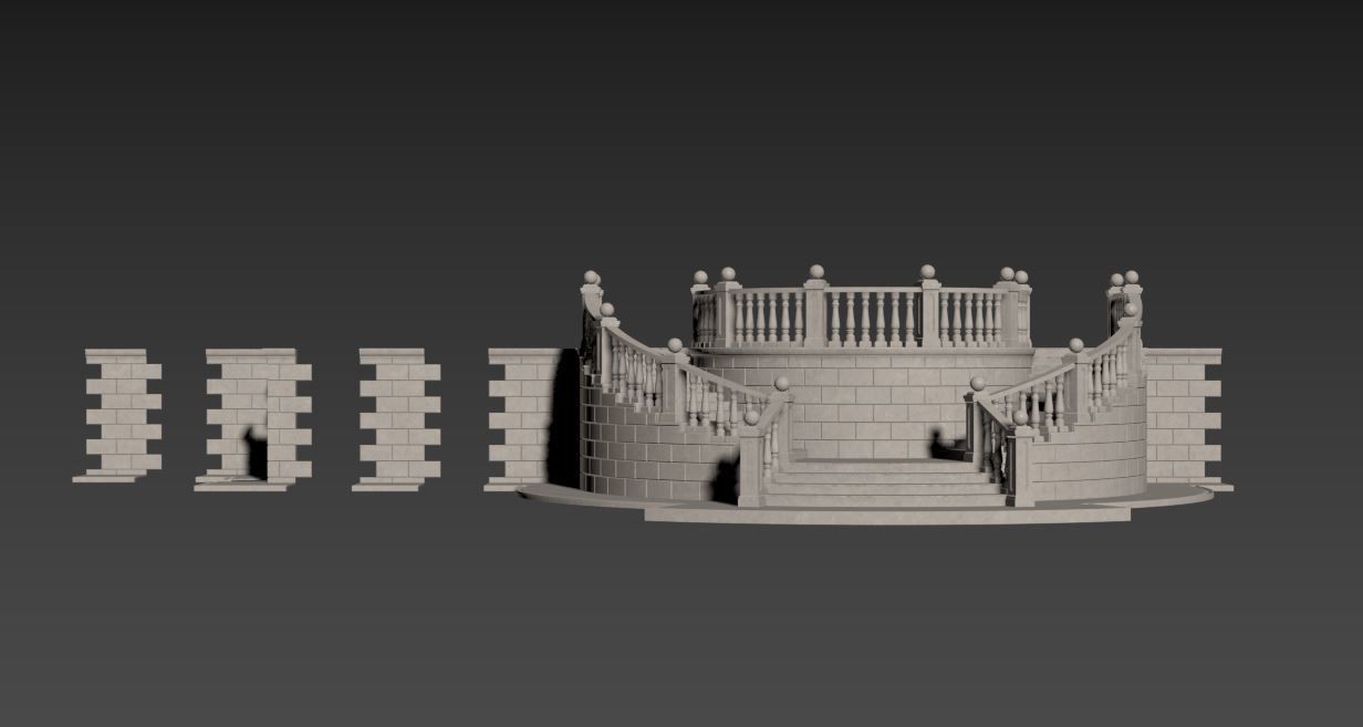 Entrance stair 3D model_4