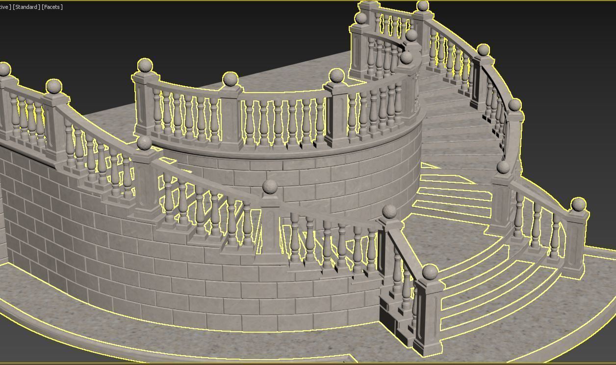 Entrance stair 3D model_9