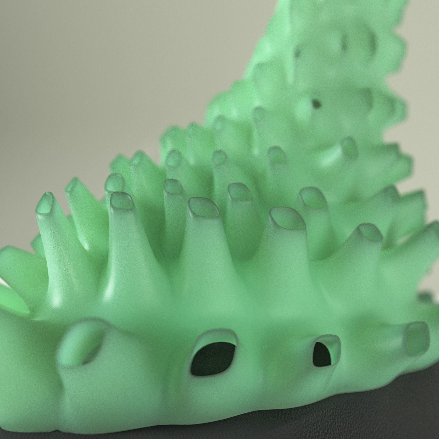 Organic Tableware Decoration and Lamp 3D model_2