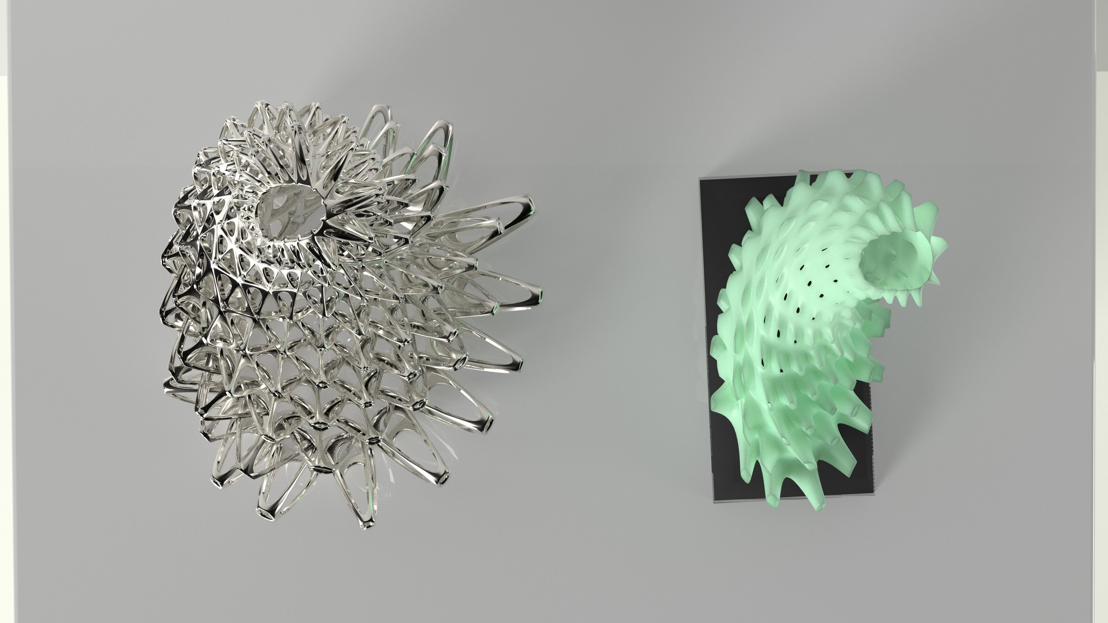 Organic Tableware Decoration and Lamp 3D model_5