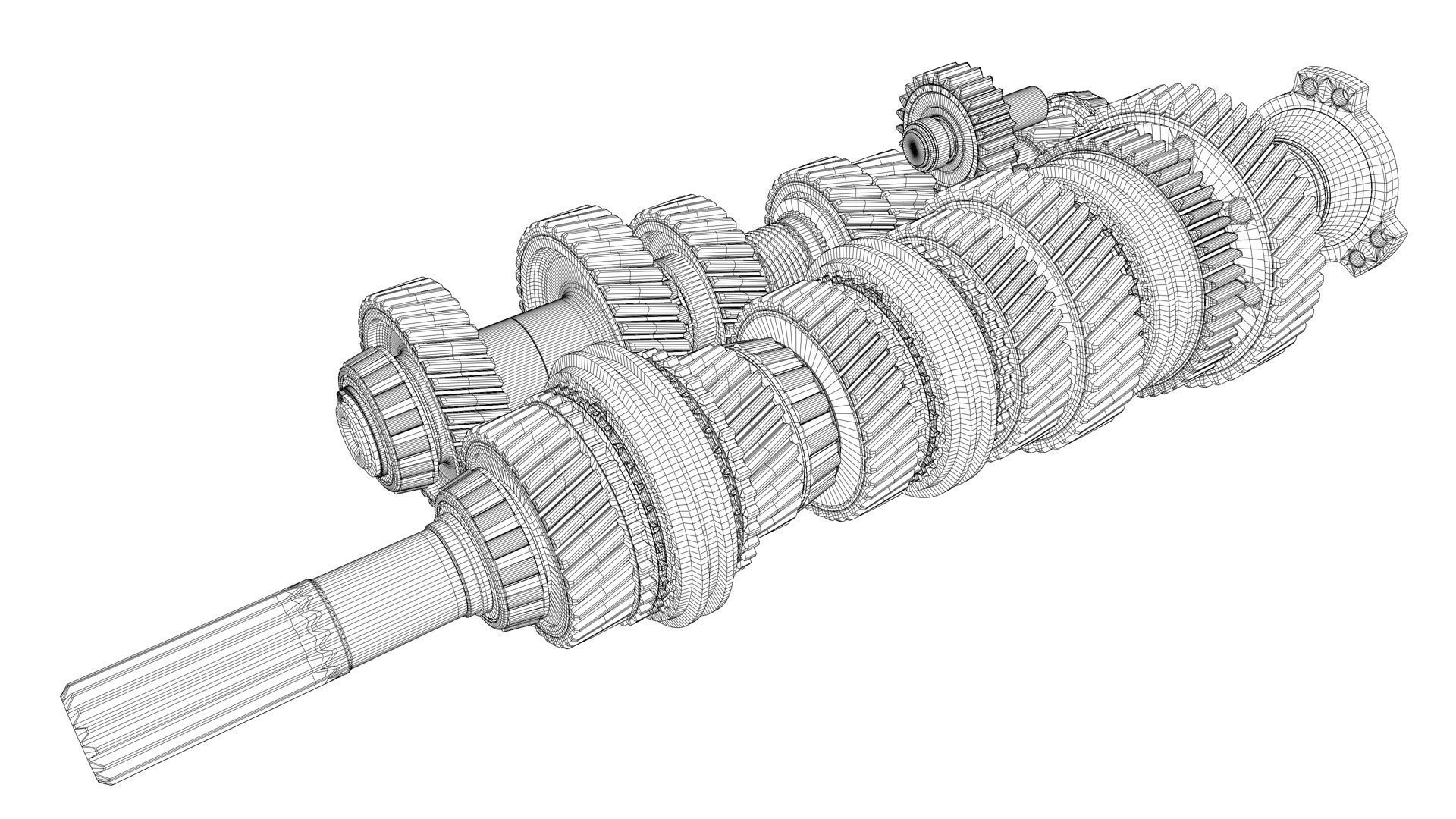6 speed manual transmission 3D model_11