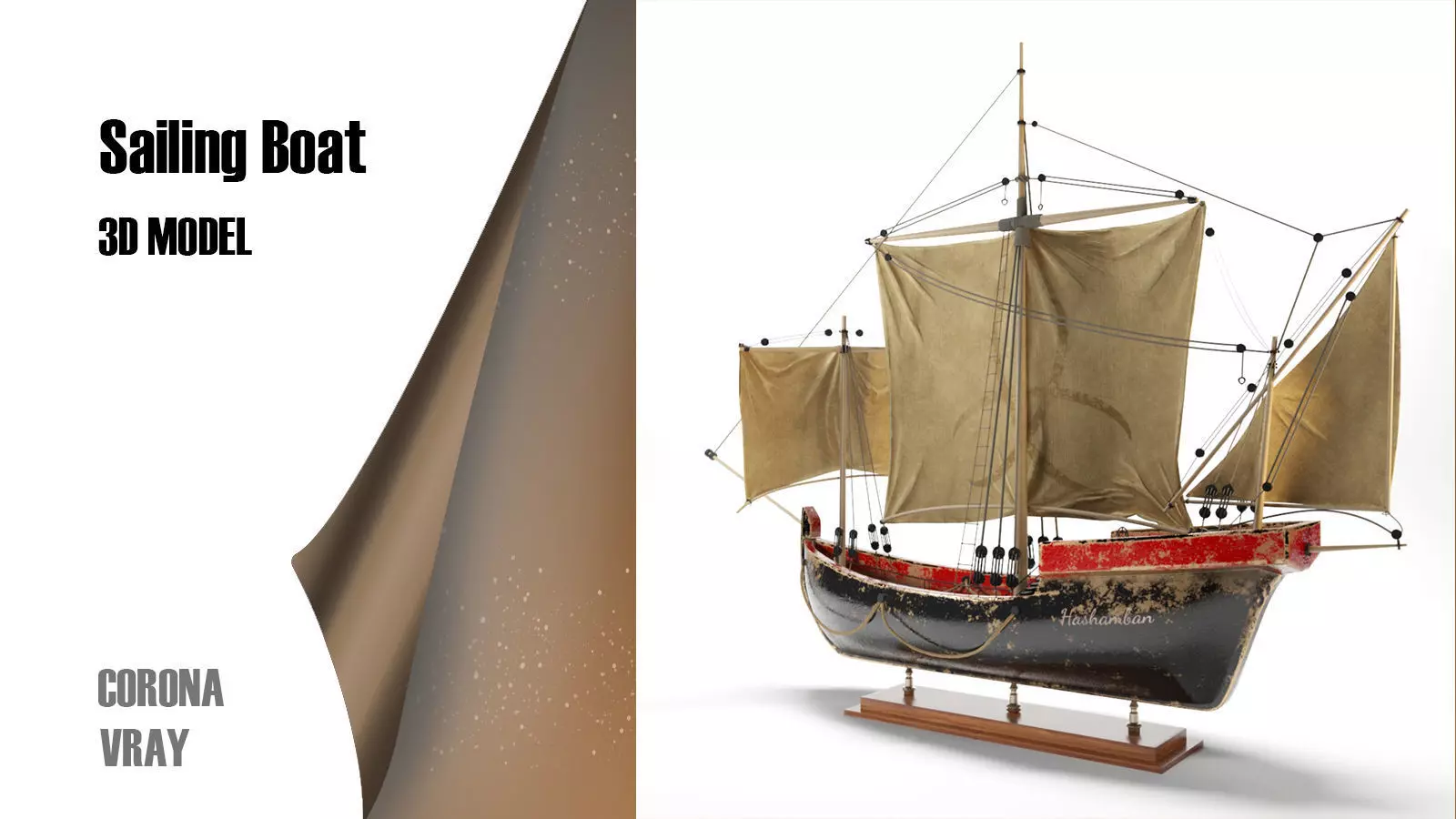 Sailing boat 3D model_0