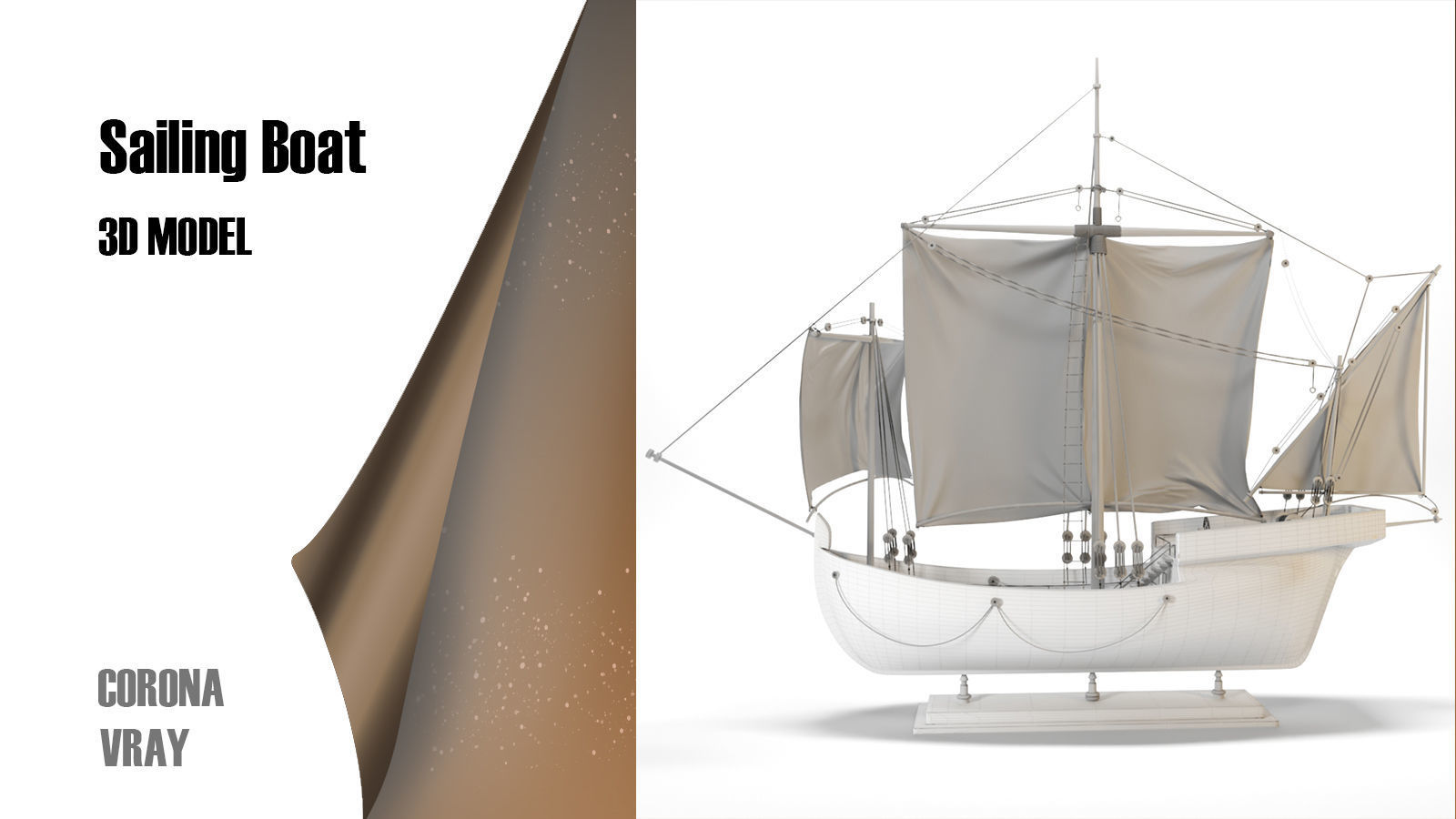 Sailing boat 3D model_2