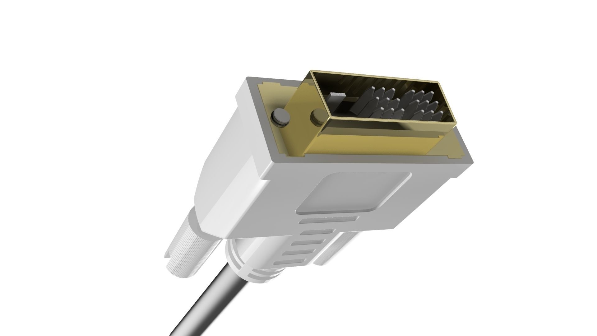 DVI CABLE IN Low-poly 3D model_3