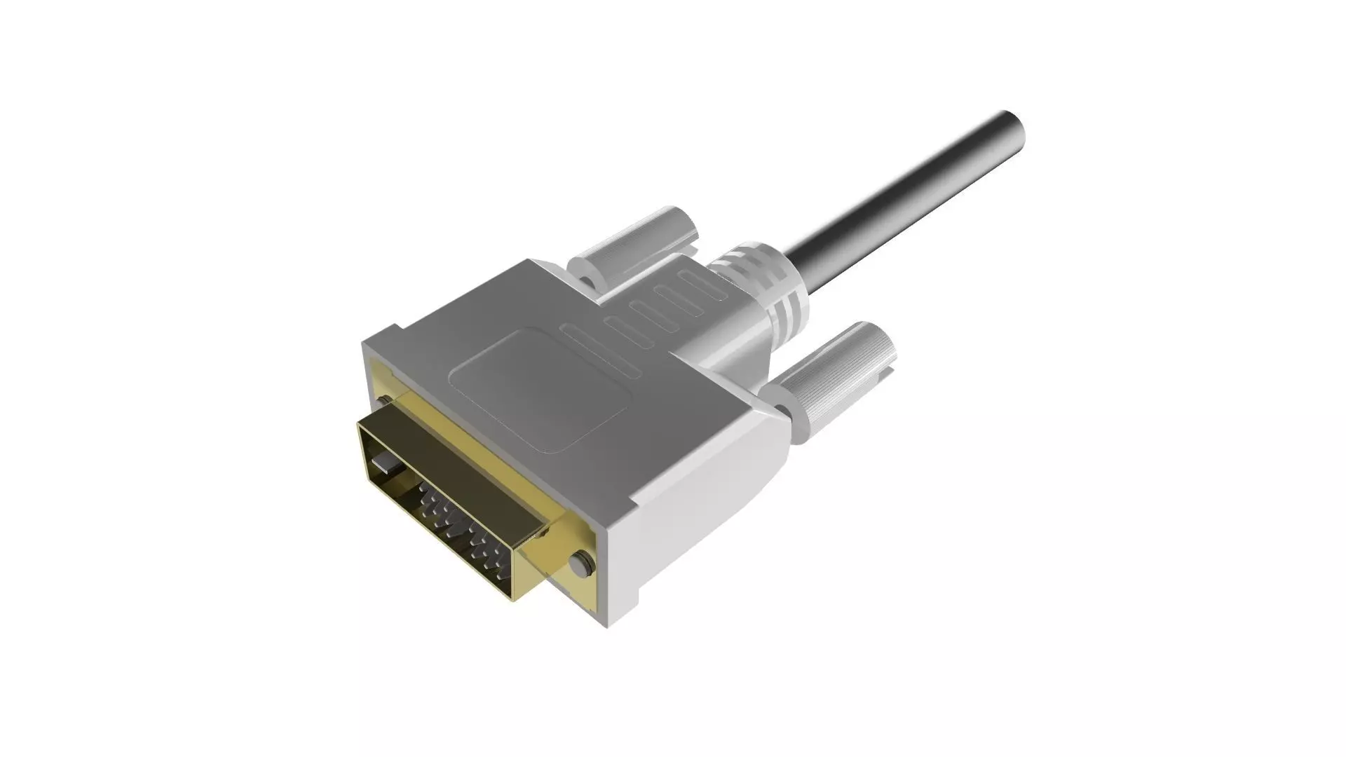 DVI CABLE IN Low-poly 3D model_0