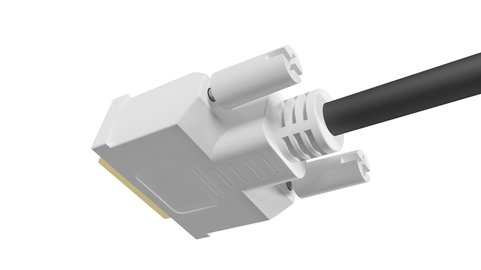 DVI CABLE IN Low-poly 3D model_4