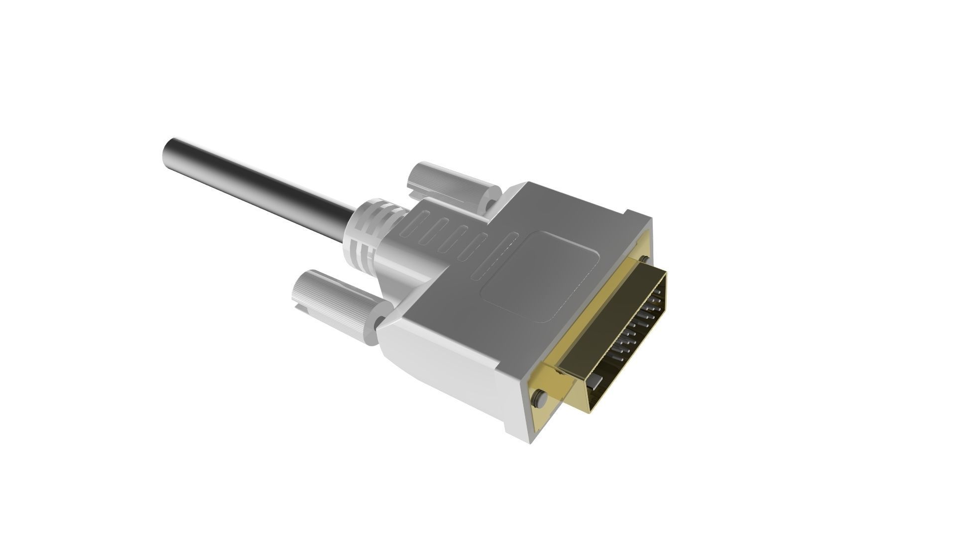 DVI CABLE IN Low-poly 3D model_1